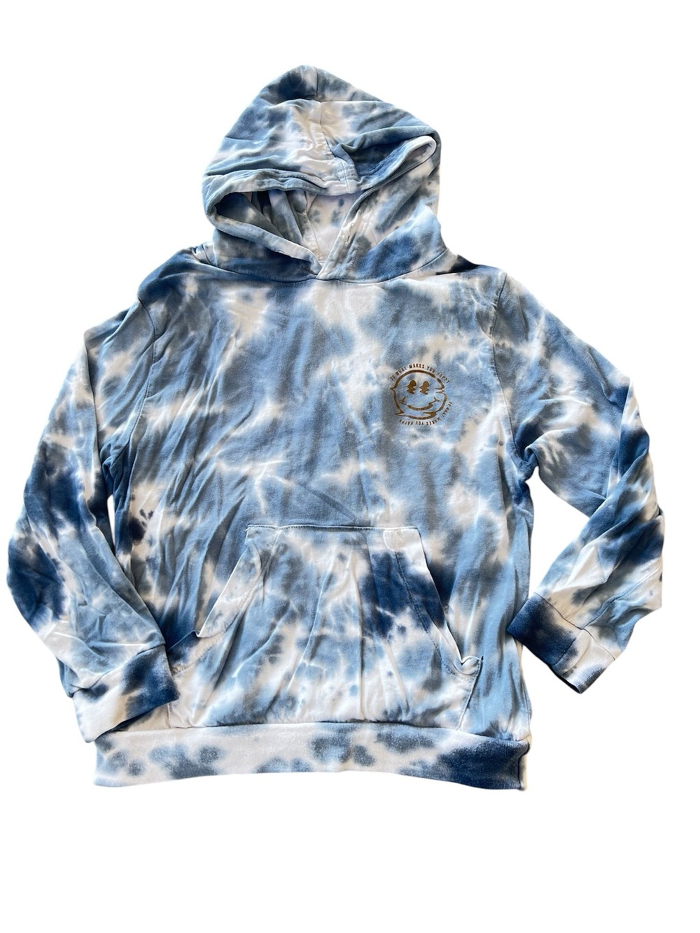 Cactus Boys Blue & White Tie-Dye 100% Cotton Pullover Hoodie 4T